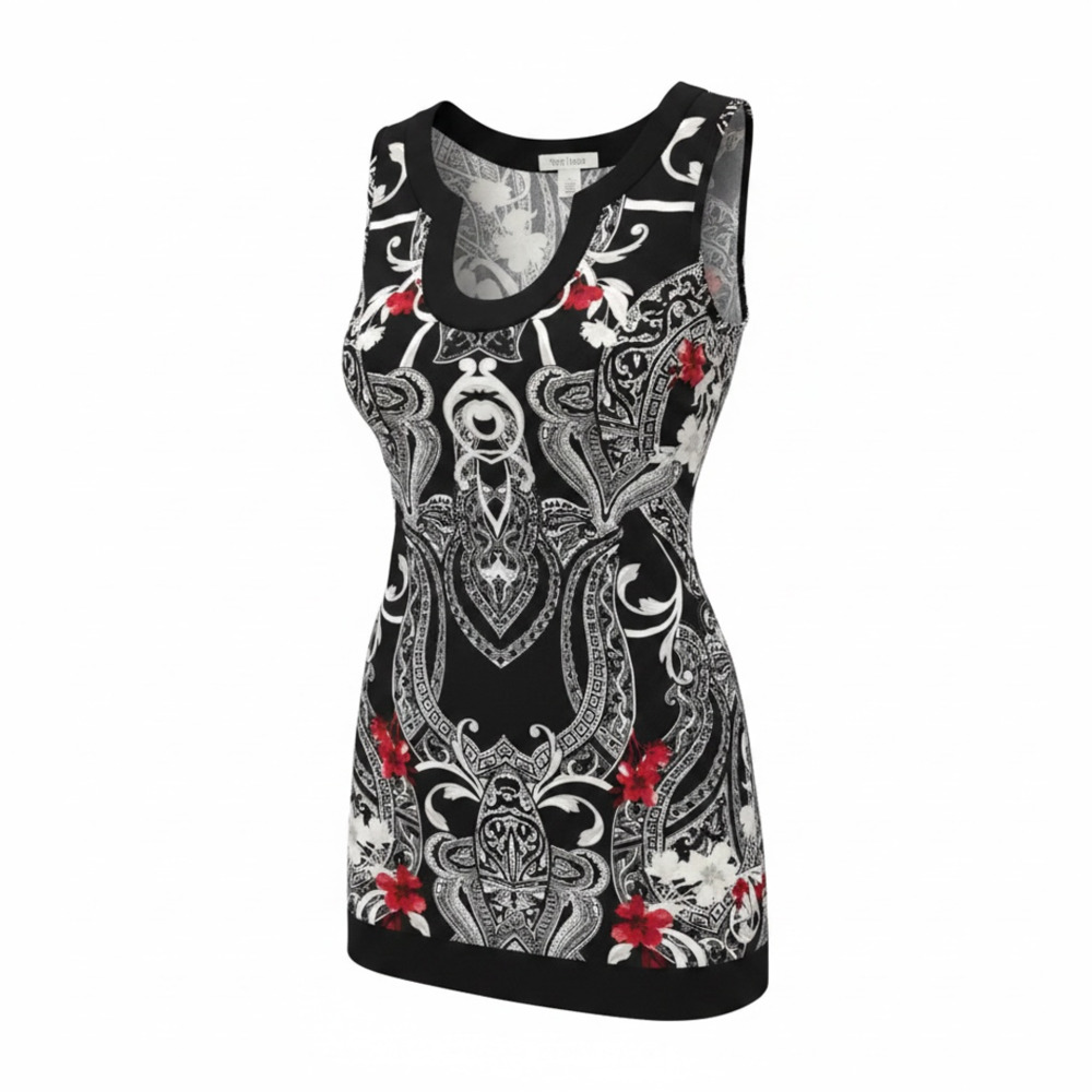 White House Black Market Paisley Sleeveless Tunic Sz S